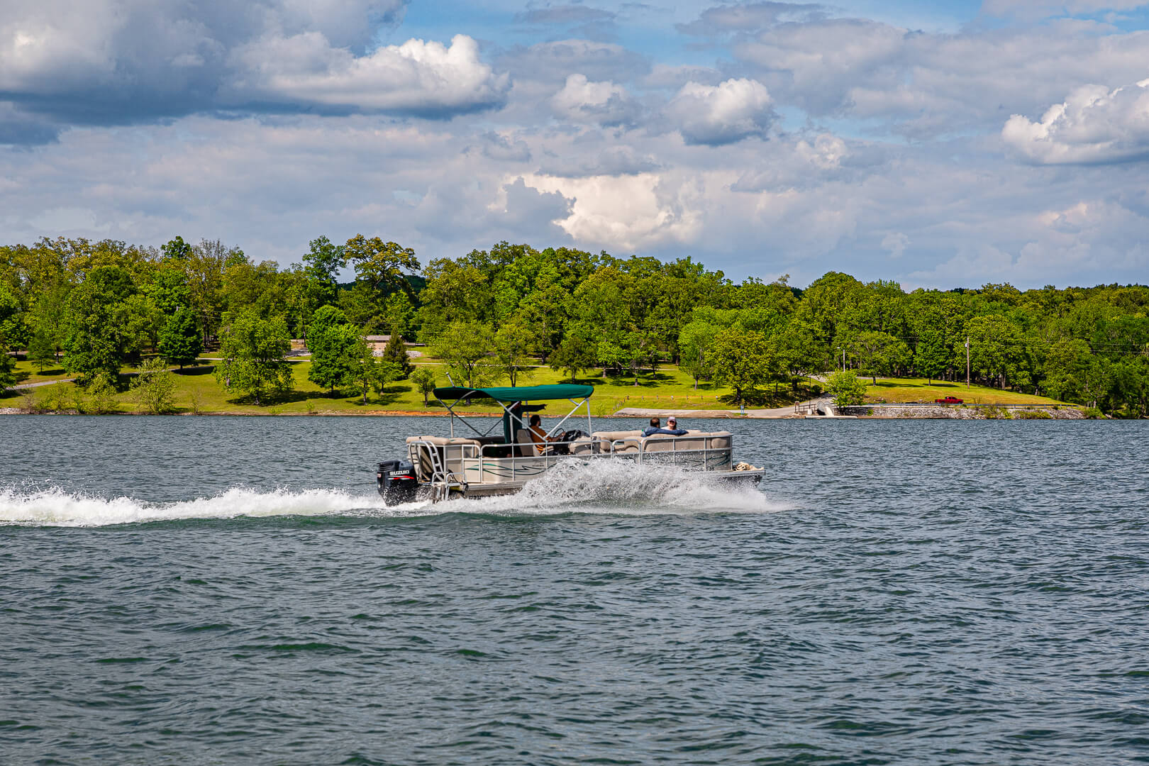 Our pontoons are a great way to enjoy the lake.